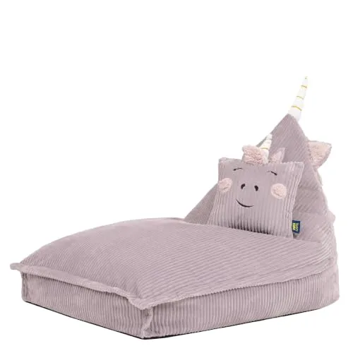 Icon Luna Einhorn Cord Sitzsack für Kinder, Lila in lila von Icon