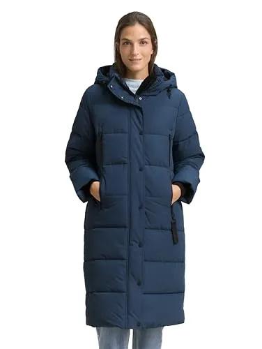 TOM TAILOR Damen Puffer-Mantel mit Abnehmbarer Kapuze