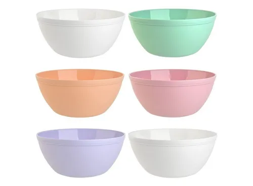 Engelland Müslischüssel Plastikschale, 900 ml, PP-Kunststoff (BPA-frei), (Vorteils-Set, 6-tlg), spülmaschinengeeignet, mikrowellengeeignet, Ø 16 cm, BPA-frei