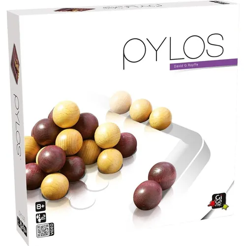 Gigamic Pylos Familienspiel - Gesellschaftsspiel für 2 Spieler ab 8 Jahren, strategisches Duell um den Bau einer Pyramide aus 30 Holzkugeln, ideal für spannende Familienabende.
