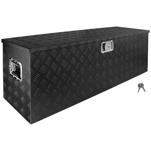 Deichselbox Schwarz Werkzeugkasten Alu Box