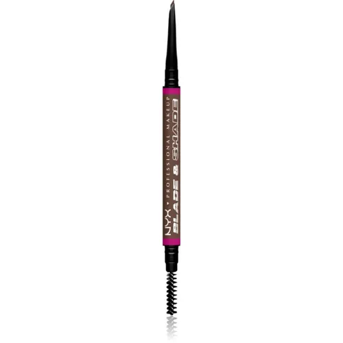 NYX Professional Makeup Blade & Shade Augenbrauenstift mit Bürste Farbton 09 Brunette g