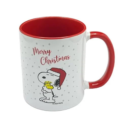 Peanuts Tasse | Snoopy Woodstock | kleine Geschenke für Frauen, Männer oder Kinder | Weihnachten | Kaffeetasse | Teetasse | 330 ml | Merry Christmas (rot/weiß, 330 ml, Weihnachten)