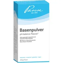Basenpulver Pascoe 260 G - Nahrungsergänzungsmittel mit basischen Mineralstoffen und Zink, vegan und ohne künstliche Zusatzstoffe. Ideal zur Unterstützung des Säure-Basen-Haushalts.