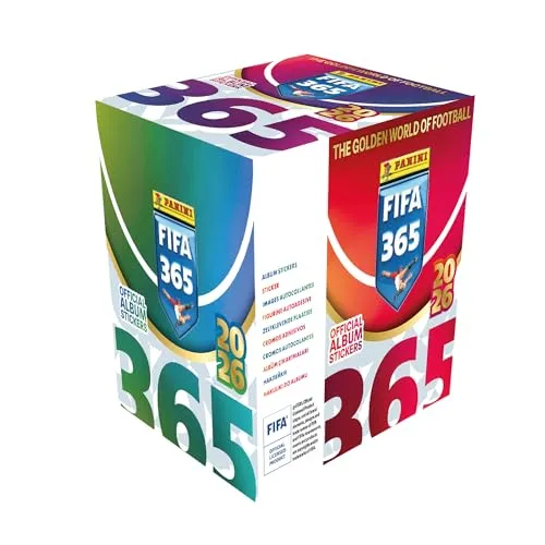 Panini FIFA 365 2026 Sticker Box mit 36 Hüllen - Entdecken Sie die aufregende Welt des Fußballs mit der Panini FIFA 365 Sticker-Kollektion 2025/2026. Diese Box enthält 36 Hüllen mit insgesamt 180 Aufklebern, darunter besondere Editionen für Sammler.
