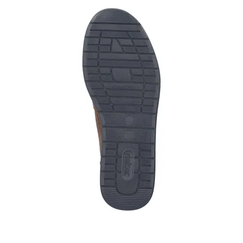 Rieker Herren Slipper 11950-25, Braun, Größe 42 EU - Herren-Slipper aus braunem Leder mit perforiertem Obermaterial für optimale Atmungsaktivität. Ideal für den Sommer und kombiniert Komfort mit einem stilvollen Look.