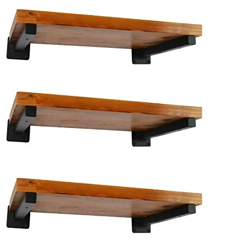 Regalhalterung, schwebend, robust, zur Wandmontage, Metall, 6 Stück 8 Inch schwarz