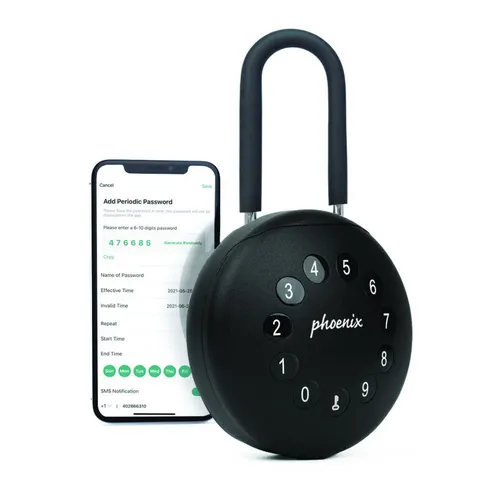 Schlüsselbox PALM KS0213ES - SmartApp & Bluetooth Steuerung - Schlüsseltresor PALM KS0213ES in Schwarz mit 10 mm Schlossbügel, steuerbar per SmartApp und Bluetooth – ideal für sichere Aufbewahrung von Schlüsseln.