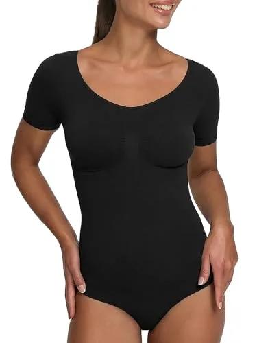 creamy fabrics T-Shirt Bodysuit Shapewear mit Slip – Figurformender Body für Damen