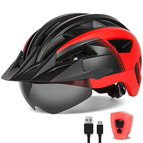 FUNWICT Fahrradhelm mit Visier und LED-Rücklicht – Stylischer Schutz für Radfahrer