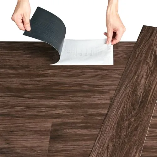 neu.holz Vinylboden Vanola - Selbstklebend & rutschfest in Smoked Oak - PVC-Bodenbelag mit authentischem Look, anti-bakteriell und allergikerfreundlich, ideal für Wohnräume und Feuchträume, 5,85 m² für ein harmonisches Gesamtbild.