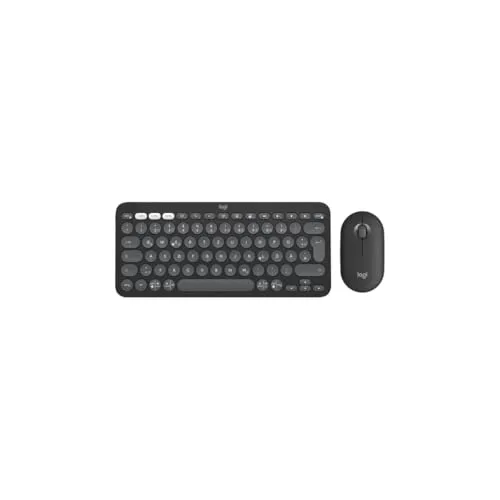 Logitech Pebble 2 Combo für Mac - Kabellose Tastatur und Maus - Tastaturen & Keypads, schlankes Design, leise Technologie und Easy-Switch für nahtlosen Wechsel zwischen 3 Geräten, ideal für mobiles Arbeiten mit umweltfreundlichem Material.