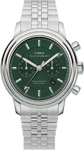 Timex Chronograph WATERBURY METROPOLITAN CHRONO TW2Y23600AJ, Quarzuhr, Armbanduhr, Herrenuhr,Edelstahlarmband,Stoppfunktion,Tag
