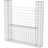 vidaXL Gabione U-Form Stahl 160x20x150cm - Robuster Steinkorb für Garten - Dekorative Zäune: Stabiler Gabionenkorb aus verzinktem Stahl, ideal für Stützmauern und Sichtschutz, schnell befüllbar für einfache Gestaltung.