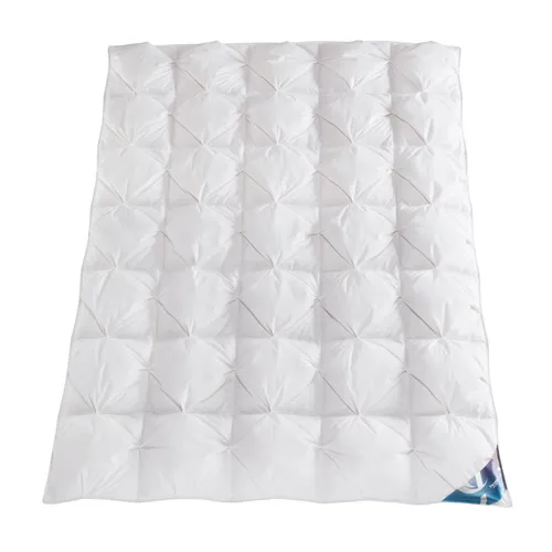 Häussling Hjemme hygge home Plissee Kassettenbett Decke - Bettdecken in 155x220 cm, aus 100% Baumwolle mit warmer Daunen-Federmischung, perfekt für kalte Winternächte.