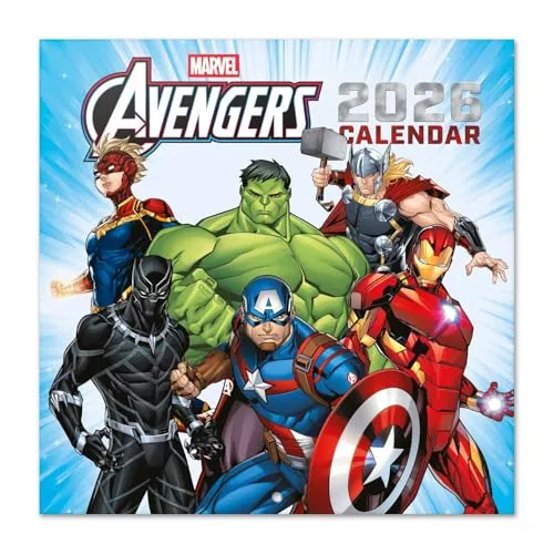 Grupo Erik Kalender 2026 Wandkalender Marvel Die Avengers Kalender Familienplaner - Jahresplaner Monatskalender 2026 30 x 30 cm Planer Jahreskalender 25 für 12 Monate - Marvel Geschenke Fanartikel