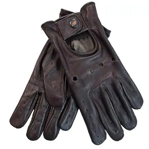 German Wear Herren Driving Autofahrer-Handschuhe aus Leder
