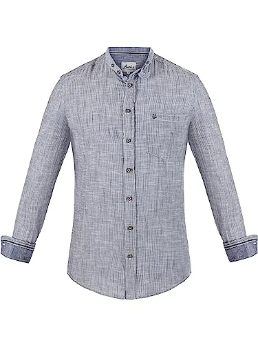 Almbock Traditionelles Trachtenhemd | Hemd für Herren elegant in blau Made in Germany | Festliches Trachtenhemd für Verschiedene Anlässe Größe 3XL