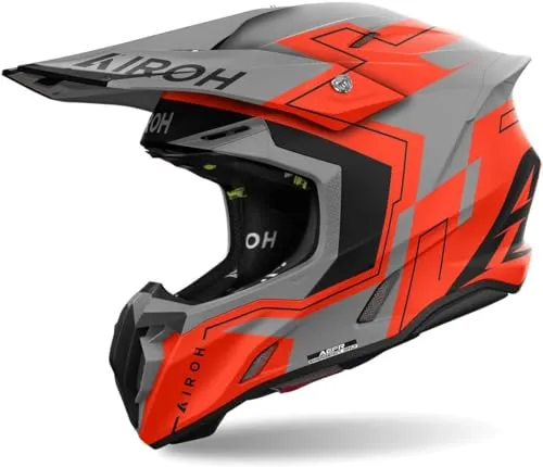 Airoh Twist 3 Dizzy - Motocrosshelm in Matt Neon-Orange/Grau - XL - Motorradhelm mit optimiertem Belüftungssystem und innovativem ASN-Schutz für maximale Sicherheit und Komfort bei jedem Abenteuer.