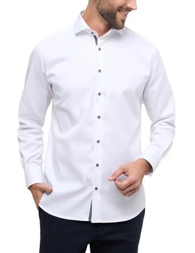 ETERNA MODERN FIT Langarmhemd für Herren - Bügelfreies Twill-Hemd aus 100% Baumwolle mit modernem, tailliertem Schnitt für einen stilvollen Business-Look. Ideal für einen knitterfreien Auftritt bei jeder Gelegenheit.