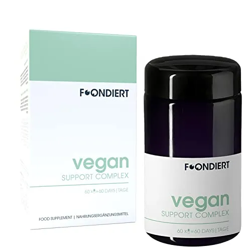 Foondiert ® Vegan Komplex – Bioaktiver Vitamin- und Mineralstoff Komplex für Veganer - Multivitaminpräparate & Mineralien: Eine Kapsel täglich liefert essentielle Vitamine und Mineralstoffe, perfekt abgestimmt für vegane Ernährung und unterstützt die Gesundheit von Nervensystem und Immunsystem.