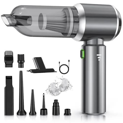 NVKHG Handstaubsauger Akku 18000Pa - Kabelloser Handstaubsauger mit bürstenlosem Motor für starke 18.000Pa Saugkraft. Ideal für Auto und Zuhause, entfernt mühelos Tierhaare und Schmutz.