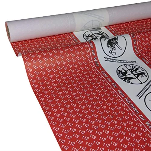 Feuerwehr JUNOPAX Papiertischdecke 50m x 0,75m in rot von JUNOPAX