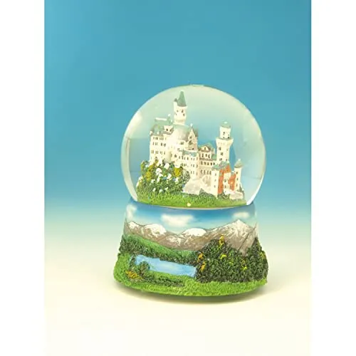 Spieluhrenwelt 25202 Neuschwanstein - Wunderschöne Spieluhr mit Neuschwanstein-Motiv, Ø11x14 cm, ideal für Sammler und als Geschenk. Verzaubert mit einer bekannten Melodie.
