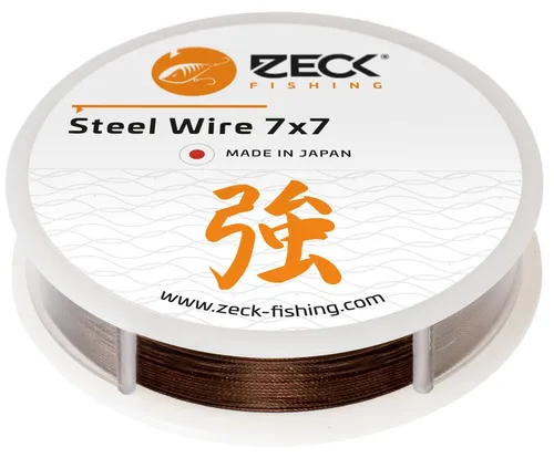 Zeck Steel Wire 7x7 10m - Hochwertiges Stahlvorfach mit 6kg Tragkraft - Angelschnüre: Das Zeck 7x7 Steel Wire bietet eine herausragende Weichheit und reflektionsarme Farbe, ideal für hechtsichere Vorfächer, die sich gut knoten lassen.