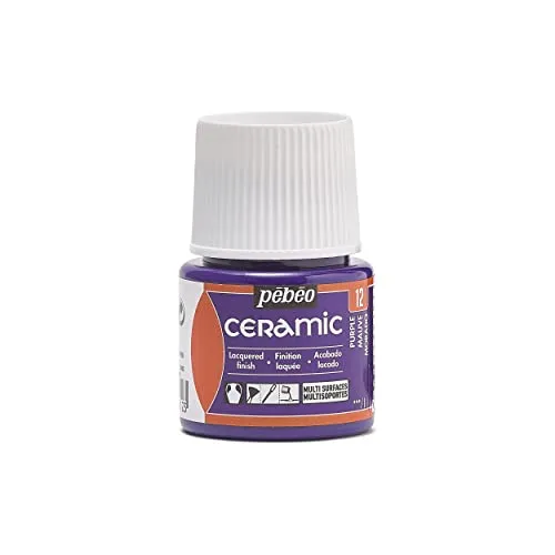 Pébéo - Ceramic - Deckende Farbe für Terrakotta, Keramik und Fayence - Flakon 45 ml - Malve