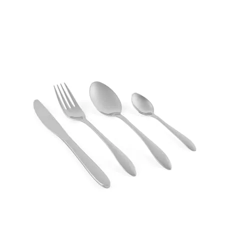 Russell Hobbs RH02221EU7 Cologne Besteckset 4 Personen, 16 teilig Besteck inkl Messer, Gabel, DessertLöffel, Teelöffel, Spiegelpoliert Spülmaschinenfest 18/10 Edelstahlbesteck mti 50 Jahren Garantie