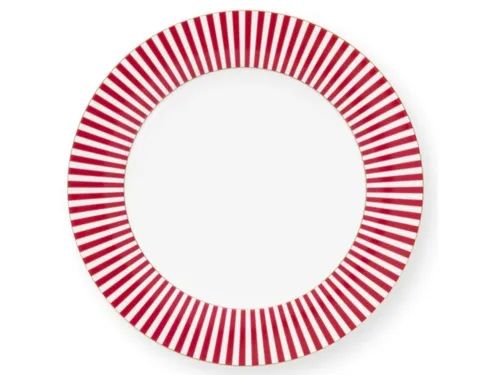 PiP Studio Speiseteller Royal Stripes Speiseteller dark pink 26,5 cm, Plate Royal Stripes Dark Pink 26.5cm