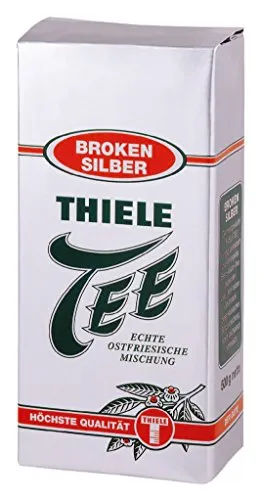 Thiele Tee, Broken Silber - Ostfriesische Mischung, 500g - Teesorte: Schwarzer Tee, fein-herbe und aromatische Mischung, ideal für Teetrinker, die Geschmack und Qualität schätzen. Ergiebig und perfekt für gemütliche Teestunden.
