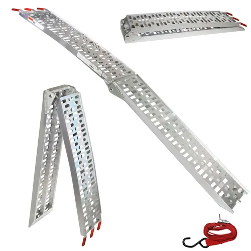 Auffahrrampe Verladerampe klappbar 340 kg Alu R1 - Transportgeräte & Rampen – Klappbare Auffahrrampe aus robustem Aluminium, sicher und mühelos für bis zu 340 kg, ideal für Motorräder und Quads.