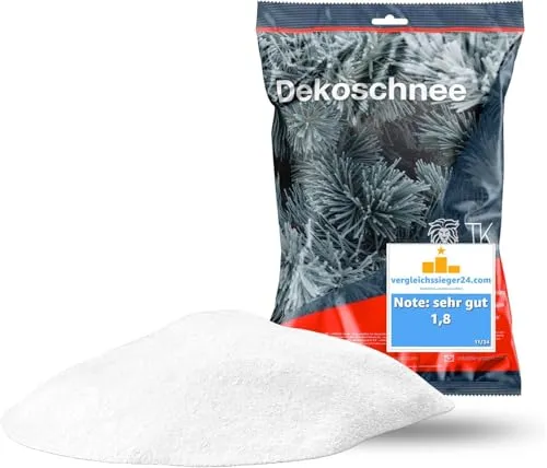 Kunstschnee täuschend echt & weich - fluffiger Schnee - glitzernder Streuschnee Dekoschnee als Deko Dekoration an Weihnachten