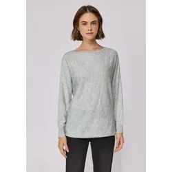 Strickpullover STREET ONE STUDIO, Damen, Gr. 40, erdgrau meliert, Stoff, 30% Polyester, 27% Polyacryl, 23% Polyamid, 20% Viskose, unifarben, regular fit normal, U-Boot-Ausschnitt, Bündchen, Pullover Strickpullover, aus softem Materialmix