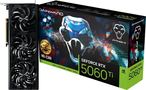 GAINWARD GeForce RTX 5060 Ti Python III OC 16B GDDR7 Grafikkarte - Grafikkarten mit 16 GB GDDR7-RAM und beeindruckendem Boost-Takt von 2662 MHz für flüssiges Gaming und kreative Anwendungen.
