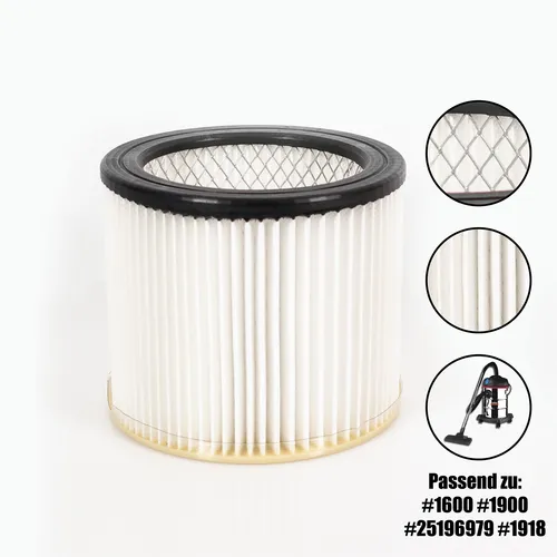 Filter Lamellenfilter Rundfilter für Nass-Trockensauger waschbar NTS 30L 1200W