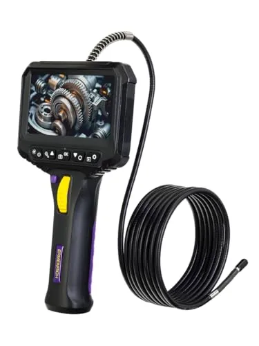 Ermenrich 210° Drehbar Endoskopkamera mit Licht 6,2mm Inspektionskamera | 4,3 Zoll IPS Bildschirm 1080P HD Endoskopkamera mit 6 LEDs, IP67 Wasserdicht, 32 GB Karte, Rohrkamera für Kfz, Auto, Werkzeug