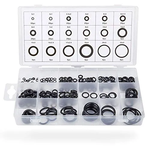 Stück Gummi Dichtungen Ringe Kit, O-Ring Sortiment Dichtungsring Set on 18 Verschiedenen Größen, Schwarz Hydraulic Plumbing Dichtungen Dichtungssatz für Reparatur Autos Sanitär Werkstatt Hydraulik 225