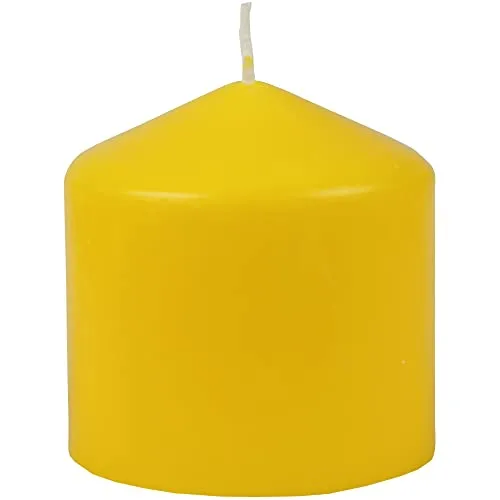 HS Candle Wachskerzen Stumpenkerzen Ø8cm x 8cm (Braun) - Lange Brenndauer - Hergestellt in EU - Kerzen Blockkerzen - Wachs Stumpen