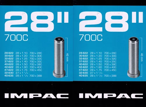 2x Impac 28 Zoll AV Schlauch Auto Schrader Ventil 28 - 47 622