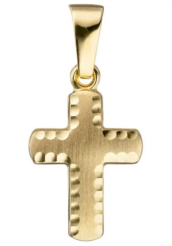 JOBO Kreuzanhänger Anhänger Kreuz, 585 Gold diamantiert von JOBO