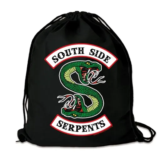 Logoshirt® Riverdale I South Side Serpents I Stoffbeutel I bedruckt I schwarz I AZO-free I stabiler Kordelzug I Lizenziertes Design