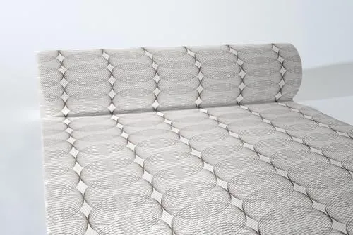 Mank Airlaid Tischläufer 40 cm x 24 m | Tischdecken-Rolle stoffähnlich | praktische Einmal-Tischdecke | 1 Stück | Ludo (Beige Grey-Braun)