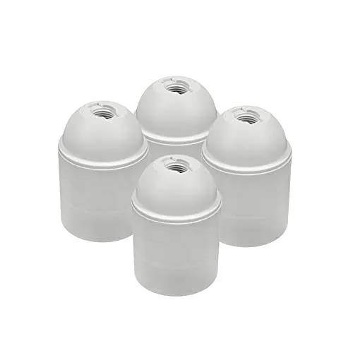 HALOTEC | 4er Pack E27 Lampenfassungen Weiß | Thermoplast, M10x1 Gewinde | Einfache Montage | Langlebig & vielseitig für offene Glühbirnen in Haus & Industrie