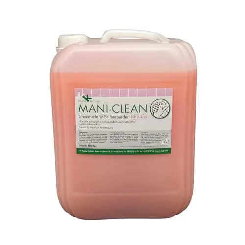 KK Mani-Clean Phenia, Flüssigseife im 10L Kanister, Cremeseife mit blumigem Duft, hautfreundlich und mild, rückfettend, ph neutral, kompatibel mit gängigen Spendersystemen