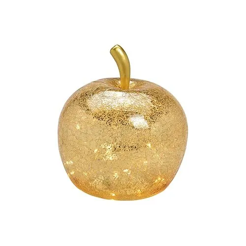 Dekoleuchte Apfel aus Glas mit LED Lichterkette in gold von Wurm