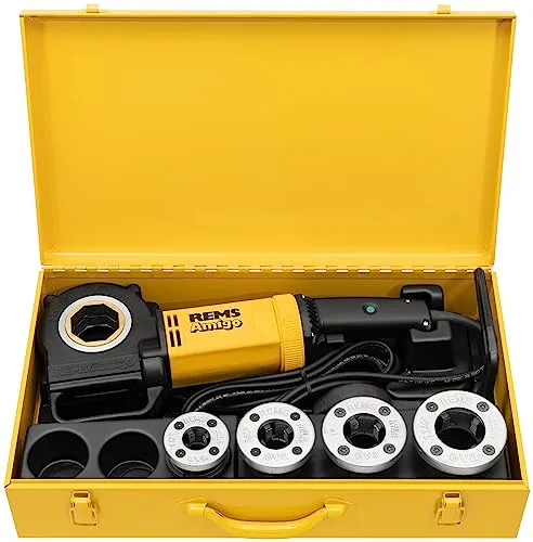 Rems Elektronik-Gewindeschneidkluppe Amigo Set R1/2-1.1/4 - Rohrbearbeitung, präzise Gewinde für eine zuverlässige Verbindung in der Sanitär- und Heizungsinstallation