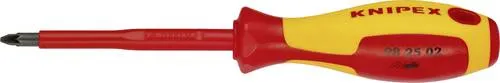 KNIPEX Schraubendreher für Kreuzschlitzschrauben Pozidrivisolierender Mehrkomponenten-Griff, VDE-geprüft 212 mm, 98 25 02